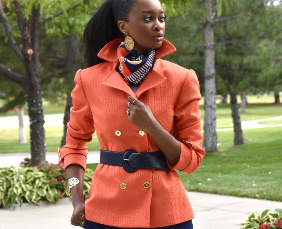 Blazer + silk scarf outfit — Covet & Acquire